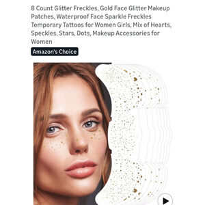 Women's Unbranded Gold Glitter Freckles Face Tattoos One Size